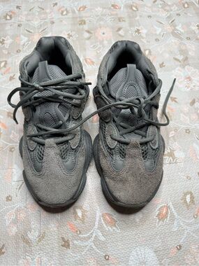 Yeezy Women's Gray Suede & Mesh Chunky Sneaker